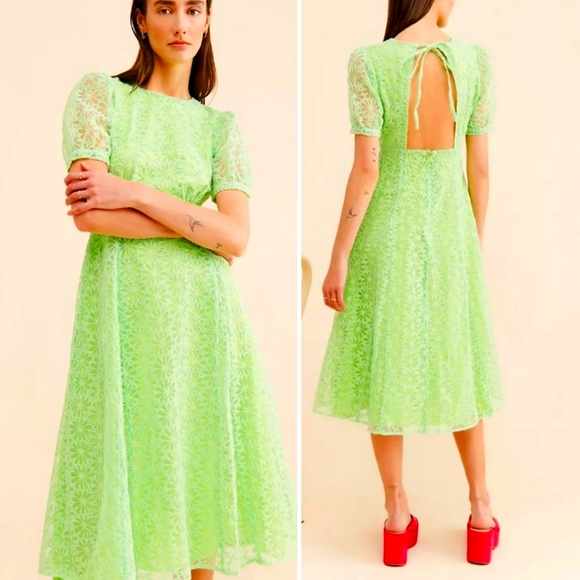 Adelyn Rae Lina Embroidered Open Back Midi Dress - Picture 1 of 16